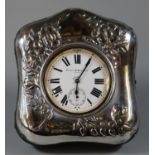Mappin & Webb Ltd 8 day Goliath silver plated pocket watch in silver easel picture frame with