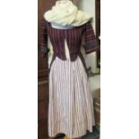 19th Century traditional Welsh costume to include; white cotton under skirt with red and black