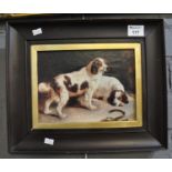 British School (19th Century), study of two spaniels, oils on canvas. Framed. (B.P. 21% + VAT)