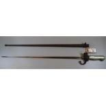 Lebel Model 1886 French sword bayonet with cruciform blade in metal scabbard. (B.P. 21% + VAT)