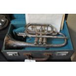 Silver plated class A cornet by J. Highham in original box. (B.P. 21% + VAT)