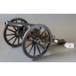 Scale model of an 18th/early 19th Century field cannon with detailed fittings. 35cm long approx. (