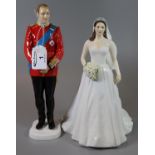 Royal Doulton Prince William figurine 'Royal Wedding Day' HN5573, together with a Royal Doulton