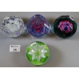 Three limited edition Caithness paperweights to include 'Tropical Fantasy', all with floral designs.