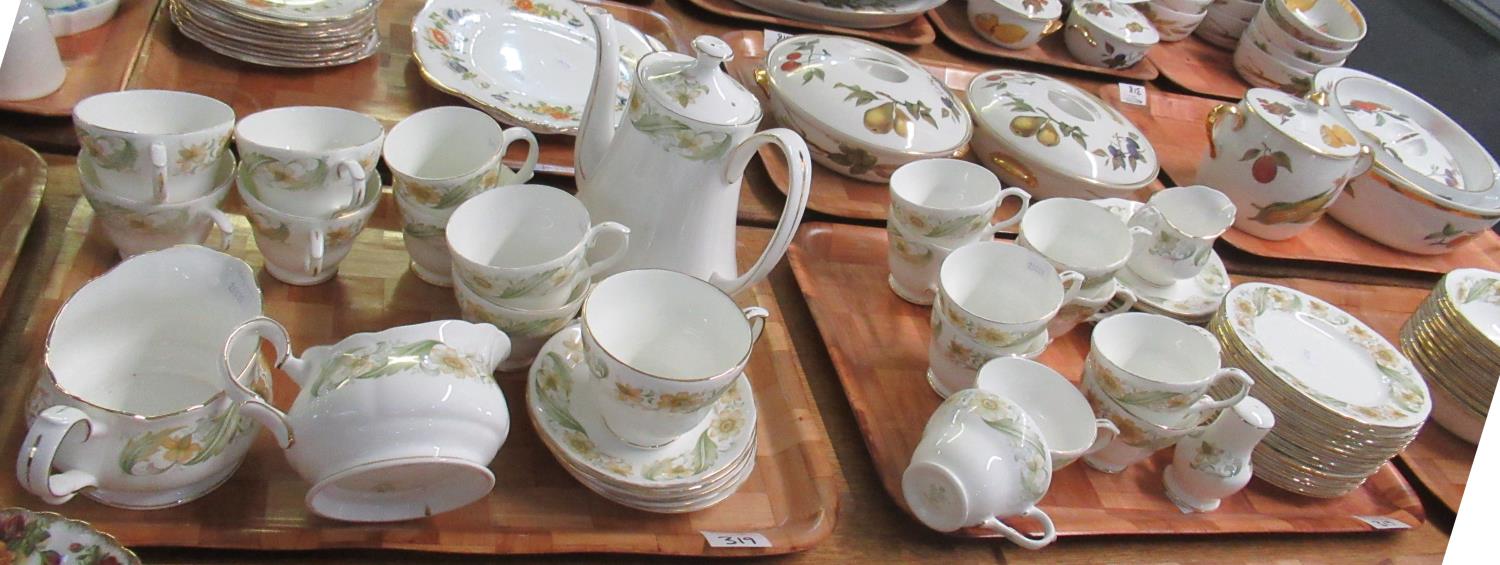 Four trays of Duchess 'Greensleeves' teaware items; cups, saucers, plates, teapot, bowls etc. (4) (