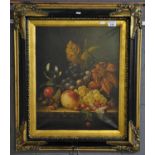 17th Century style, Old Master still life study of fruit, oils on canvas. Gilt frame, 50 x 42cm