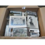 Box of postcards topographical greetings and old photographs. 100's. (B.P. 21% + VAT)