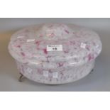 Art Deco design glass pink marbled effect ceiling light shade. (B.P. 21% + VAT)