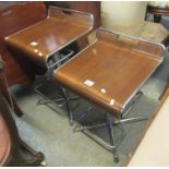 A pair of bentwood and chrome extendable bar breakfast stools. (2) (B.P. 21% + VAT)
