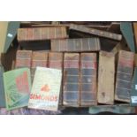 Nine volumes of Kerr's collection of voyages and travels with leather spines and marbled boards