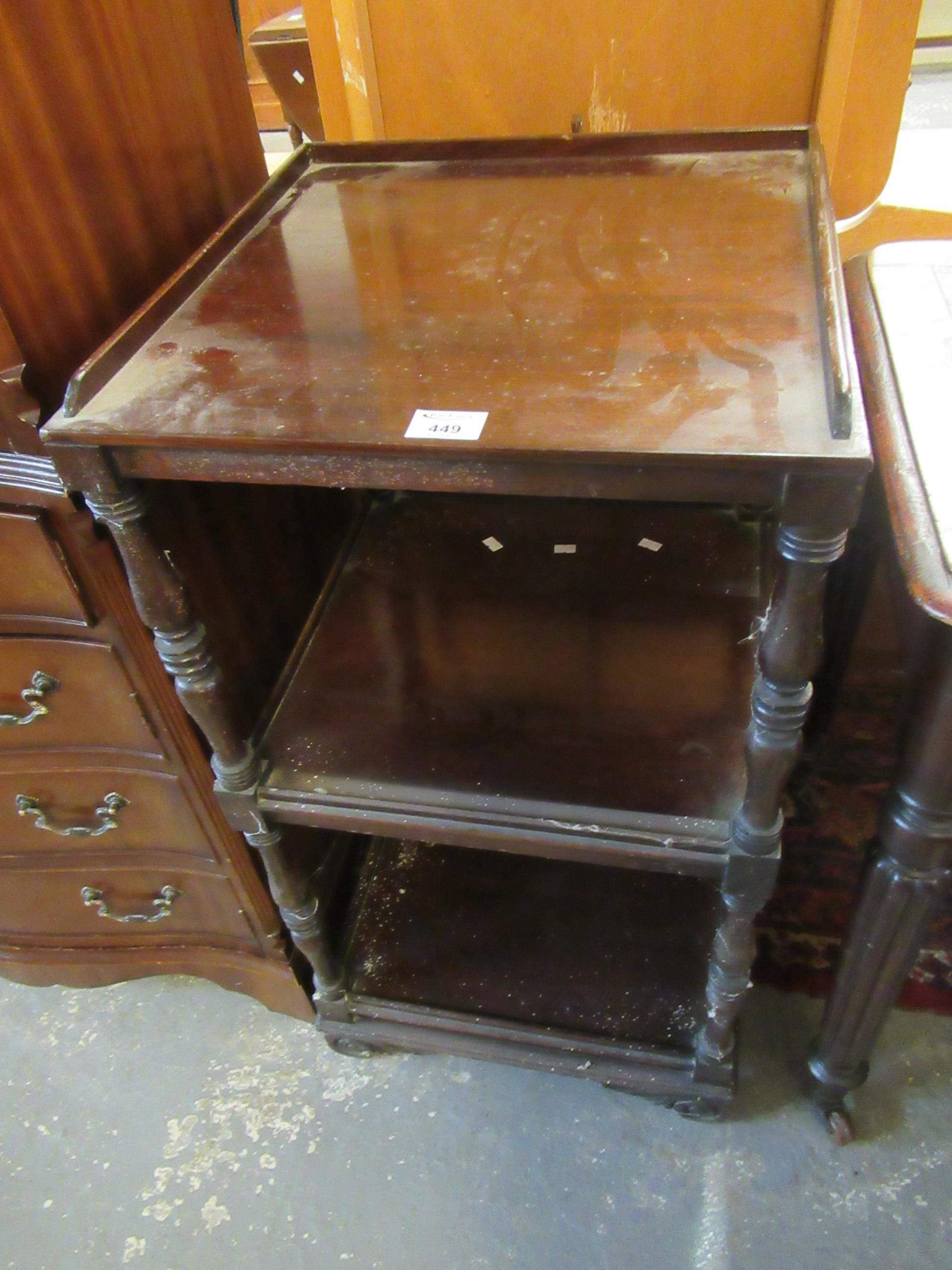 19th Century mahogany three tier whatnot of square form. (B.P. 21% + VAT) - Image 2 of 5