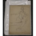 James Henry Govier (Swansea 1910-1974), female nude study, signed and dated '34, 39 x 28cm approx.