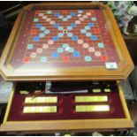 'The Collectors Edition' Scrabble board in glazed case with pull out drawer by J.W Spear & Sons. (