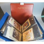 Great Britain collection of post office cards in Royal Mail album and blue album plus lots of sets