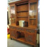 Late 19th/early 20th Century carved oak two stage cabinet back dog kennel dresser. (B.P. 21% + VAT)