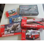 Box of Airfix and other model kits to include; De Havilland Comet 4B, Triumph Herald, Douglas