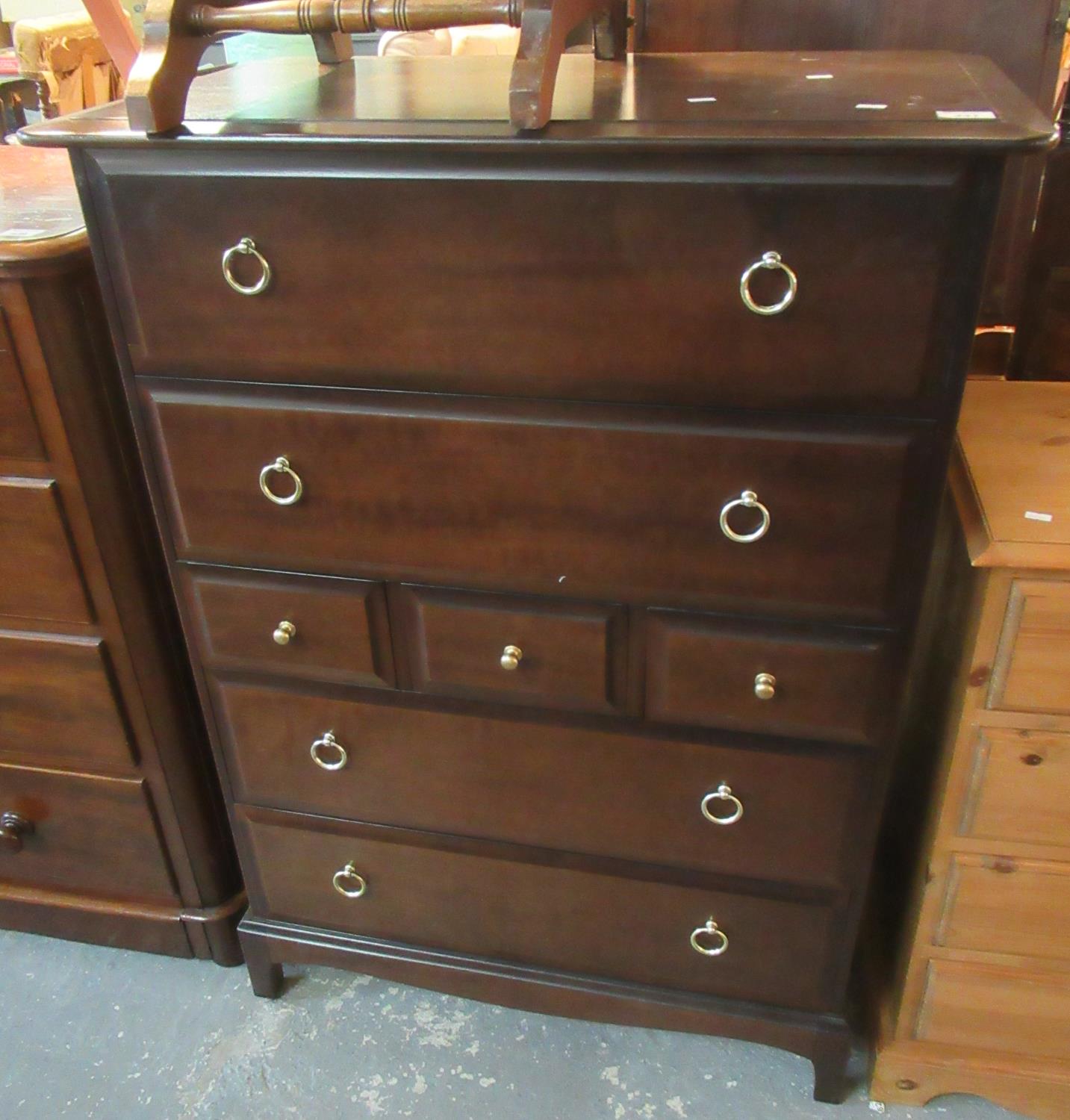 Stag mahogany straight front bedroom chest of drawers. (B.P. 21% + VAT)