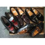 Small collection of vintage leather men's shoes to include; Bally of Switzerland with red leather