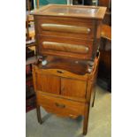19th Century mahogany night commode cabinet, together with two other mahogany commodes and a 19th