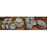 Two trays of china: one, Royal Doulton part teaware with floral decoration and gilt edging on a