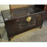 Mid Century carved camphor wood chest. (B.P. 21% + VAT)