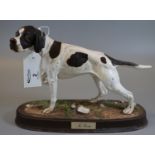 Royal Doulton 'The Pointer' figurine of a dog on oval naturalistic base with plaque and black