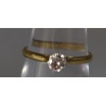 18ct gold diamond solitaire ring, 2.6g approx, ring size M. (B.P. 21% + VAT)