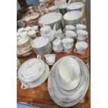 Four trays of floral design 'Legendary by Noritake Sri Lanka' Tarkington 3695 tea and dinnerware
