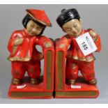 Pair of ceramic bookends in the form of Chinese children. (B.P. 21% + VAT)