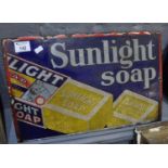 Vintage enamel sign 'Sunlight Soap'. 46 x 31cm approx. (B.P. 21% + VAT)