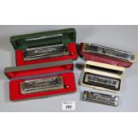 Collection of harmonicas to include; The Chromonica by M. Hohner, Marine Band by Hohner etc. (B.P.