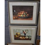 C. Havard 20th century Welsh two still life studies of fruits and flowers. Both watercolours, framed