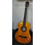 Herald model no. HL44 six string acoustic guitar in case. (B.P. 21% + VAT)