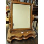 Victorian mahogany serpentine front bedroom or toilet mirror. (B.P. 21% + VAT)