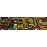 Five boxes of vintage tinplate Hornby trains/locomotives and various rolling stock to include;