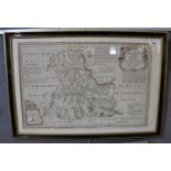 An Accurate Map of Brecknockshire' drawn from an actual survey. By Thomas Kitchin. Framed and