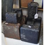 Collection of cast iron weights, one marked 14lb. (4) (B.P. 21% + VAT)