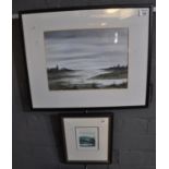Bilbow?, Pen-clawdd Estuary, watercolours, framed and glazed. Together with after Chris Noble, 'Just