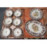 Four trays of Royal Worcester Group Palissy England Game Series dinnerware items to include; two