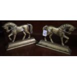 Pair of brass doorstops in the form of Shire horses. (B.P. 21% + VAT)