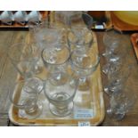 Collection of glass rummers of varying forms and size, one conical glass. (15) (B.P. 21% + VAT)