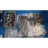 Large collection of badges to include; sports, food related, drinks, sailing ships etc. (B.P.