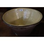 19th Century Welsh terracotta crochan or dairy pan. (B.P. 21% + VAT)