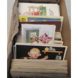 Postcards selection in shoebox. Humour, Athwell, sowerby, Bamforth etc few 100 cards. (B.P. 21% +