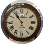 19th Century single train wall clock having white face and painted Roman numerals, marked H. Mayall,