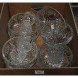 Box of good quality lead crystal, cut glass: four large lead crystal, cut glass bowls, a lead