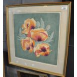 After Margaret Green 'Oriental Poppies'. Limited edition 11/14. Coloured print. Framed and