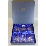 A set of six Bohemia crystal whisky tumblers in original box. (B.P. 21% + VAT)