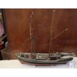 Naive wooden model study of a ship. (B.P. 21% + VAT)