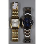 Two modern gent's Accurist wristwatches, gold plated and steel straps. (2) (B.P. 21% + VAT)
